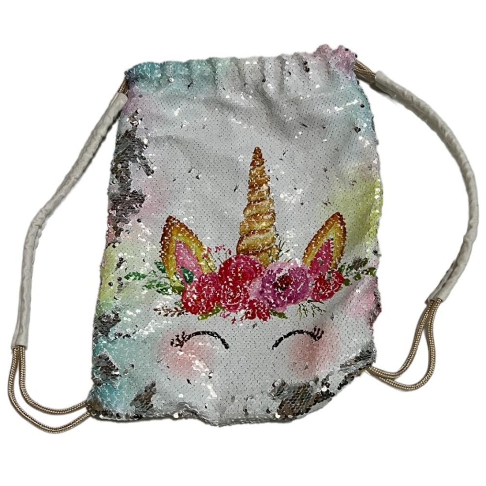 Unicorn Sequin Drawstring Backpack - image 1